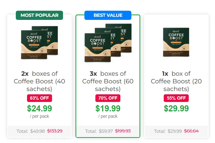 Akemi Coffee Boost Price